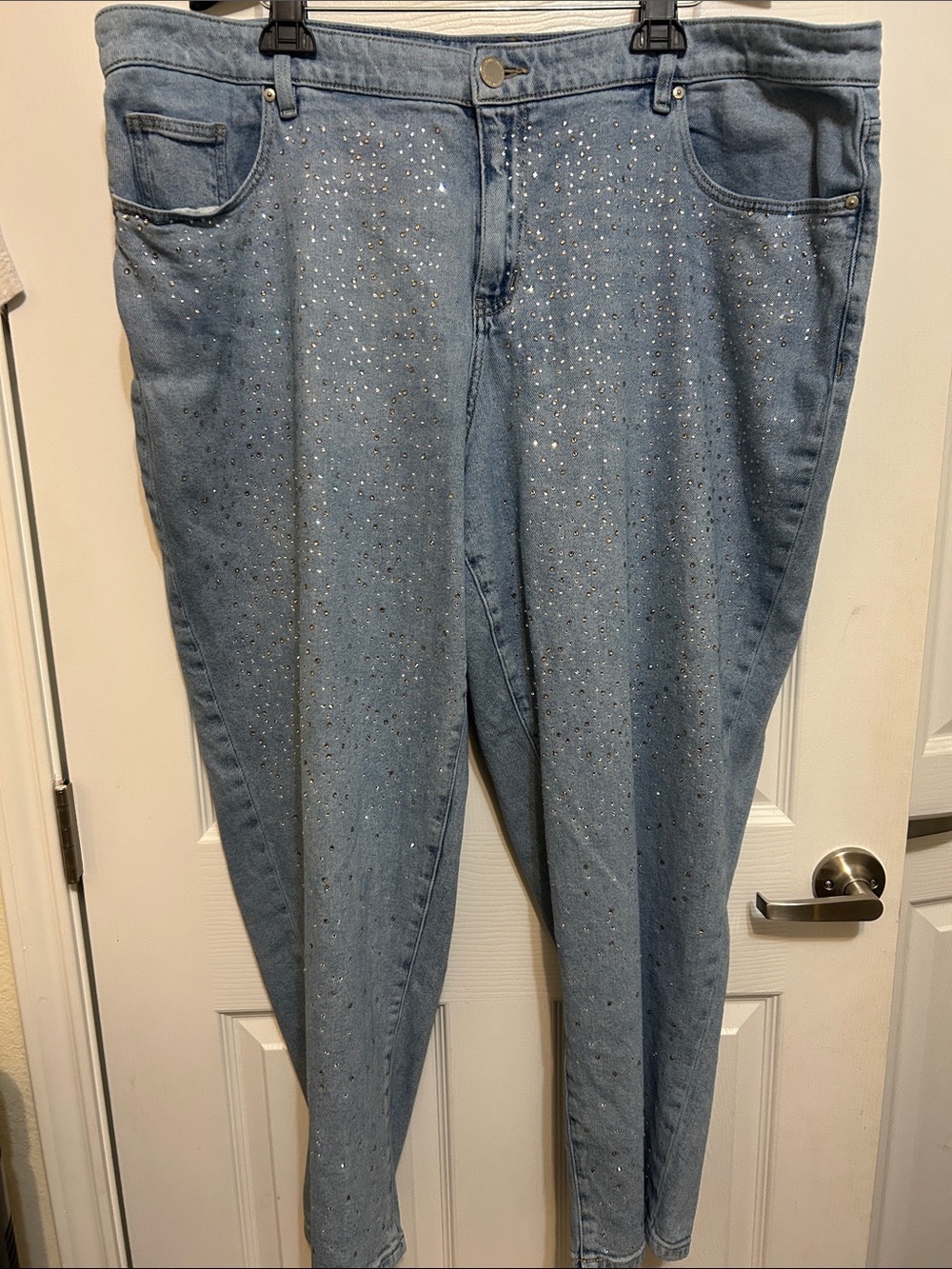 Lane Bryant Light Blue Skinny Jeans with Rhinestone Detail 22